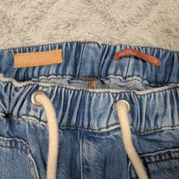 Pilcro Jeans Womens XS Blue Relaxed Pull On Ultra High Rise Slouchy Utility Tape - Picture 4 of 8